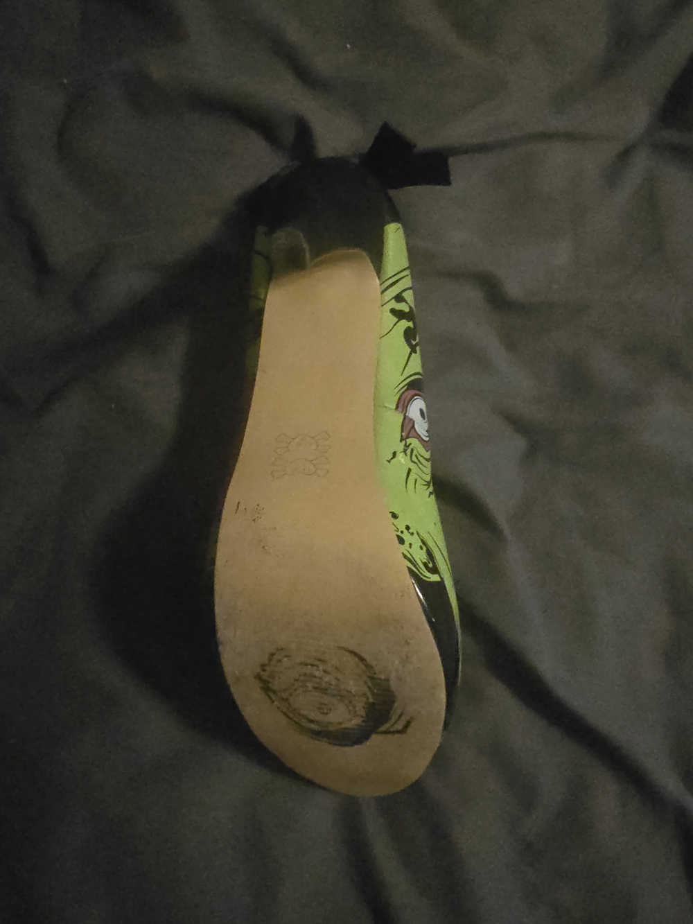 Green & Pink Graphic IRON FIST Zombie High Heel Pump PEEPTOE - Picture 4 of 9